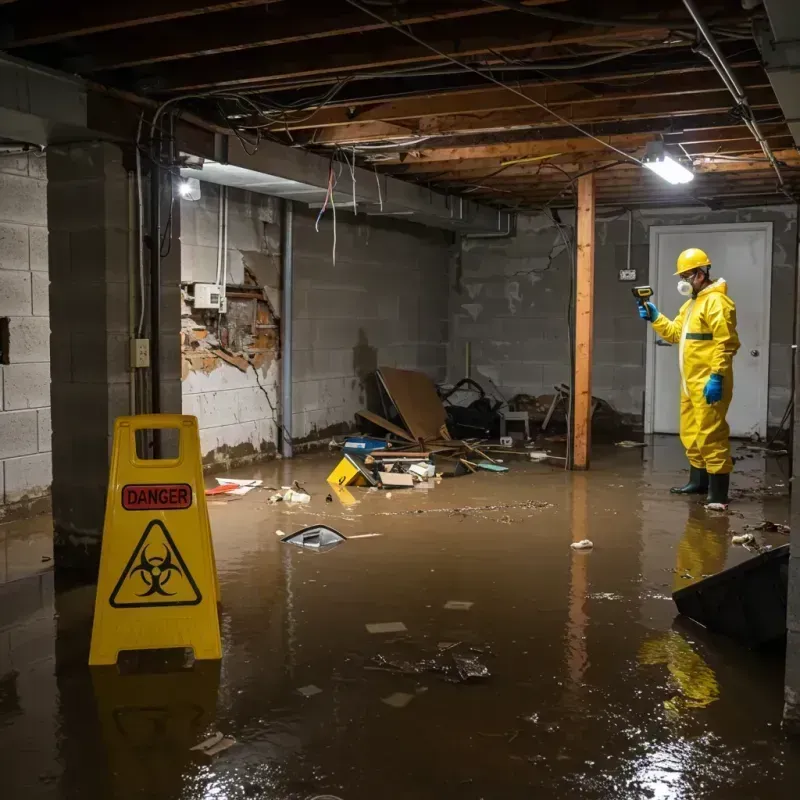 Flooded Basement Electrical Hazard in Bayshore, NC Property