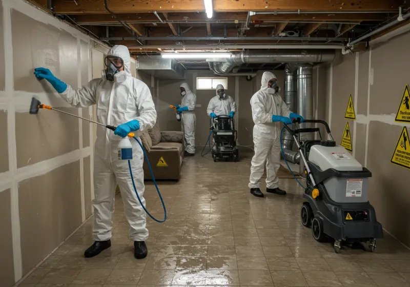 Basement Moisture Removal and Structural Drying process in Bayshore, NC